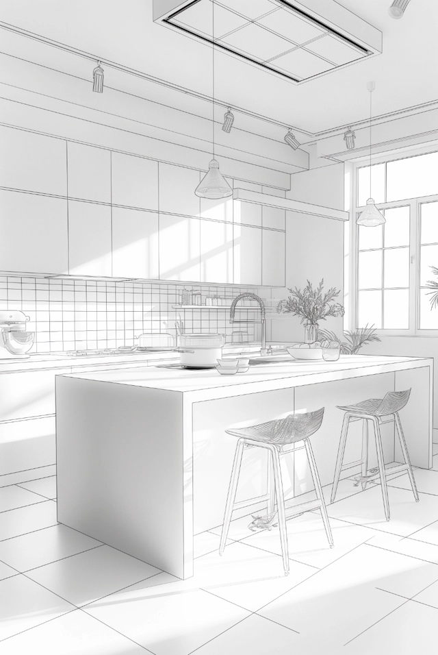 crafted-1 kitchen interior sketch
